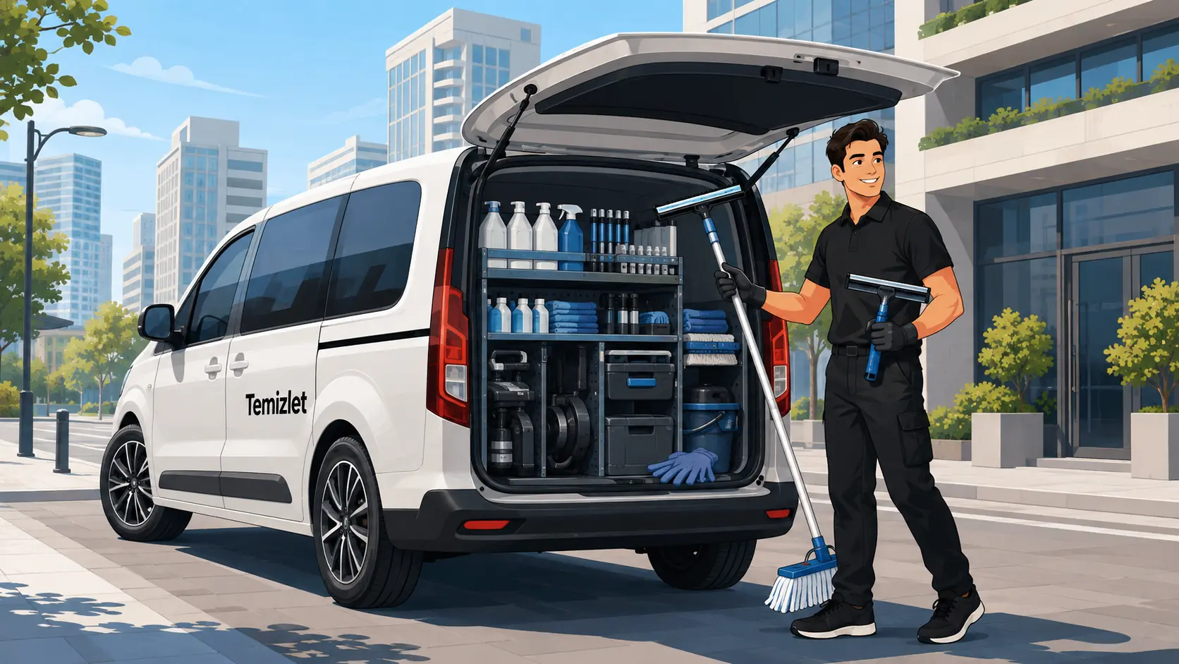 Mobil hizmet aracı ve ekipmanları